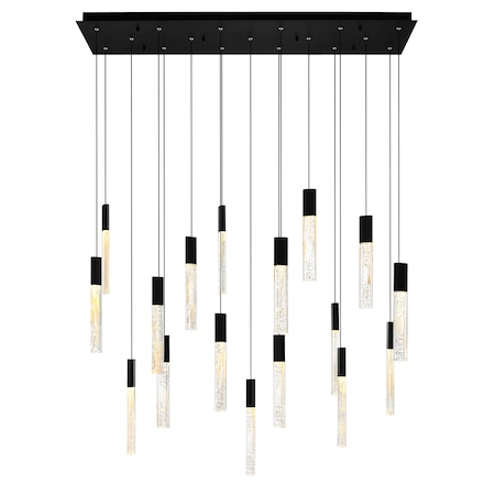 Cwi Lighting Greta Integrated LED Black Chandelier 1589P48-17-101-RC